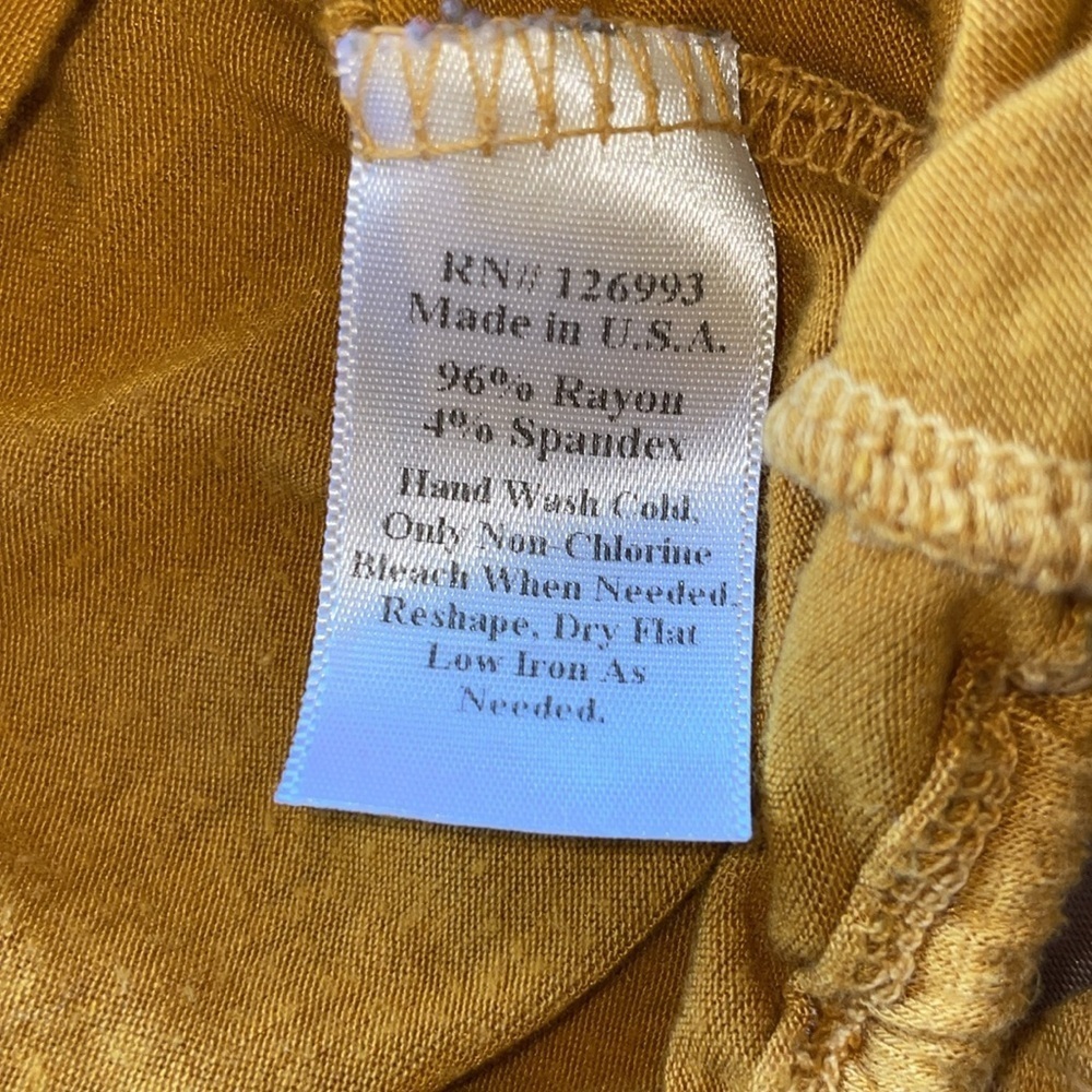 3/$20 Jule Yellow Gold & Amber Ombre Tied Waist Top Boho Chic - Picture 7 of 8